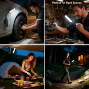 פנס עבודה LED נייד, נטען ומגנטי, הכולל צוואר גמיש (Gooseneck) המאפשר כיוונון ב-360 מעלות ווו תלייה.